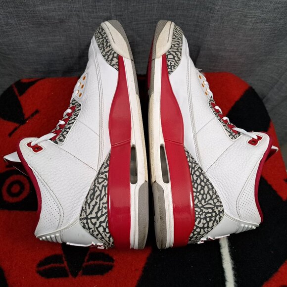 %Size 13 Nike Air Jordan 3 Retro Cardinal Red Classic Men Sneakers AJ8 main image 4
